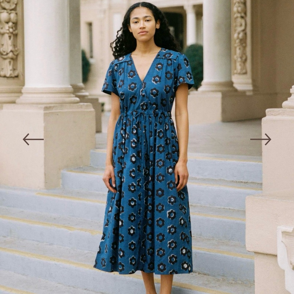 Sold - Christy Dawn dawn dress XS in indigo daisy